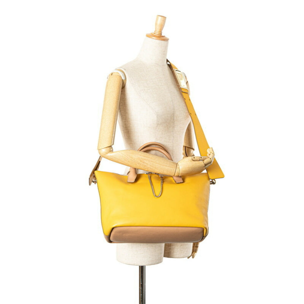 Chloé Beige Yellow Leather Handbag Shoulder Bag (Pre-Owned)