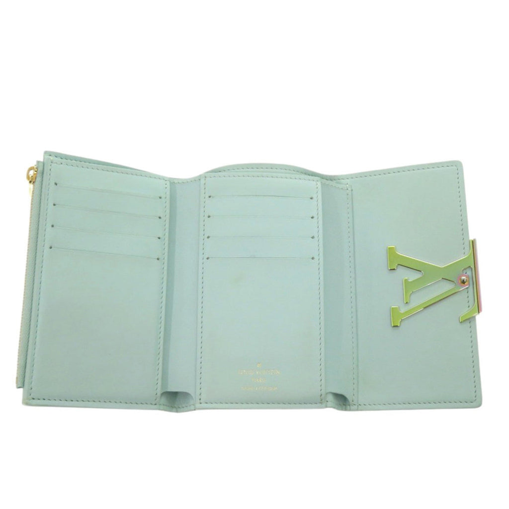 Louis Vuitton Blue Leather Wallet (Tri-Fold)