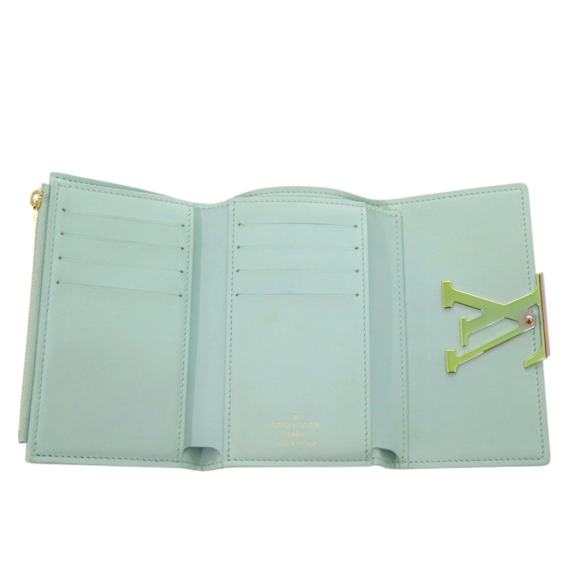 Louis Vuitton Blue Leather Wallet (Tri-Fold)