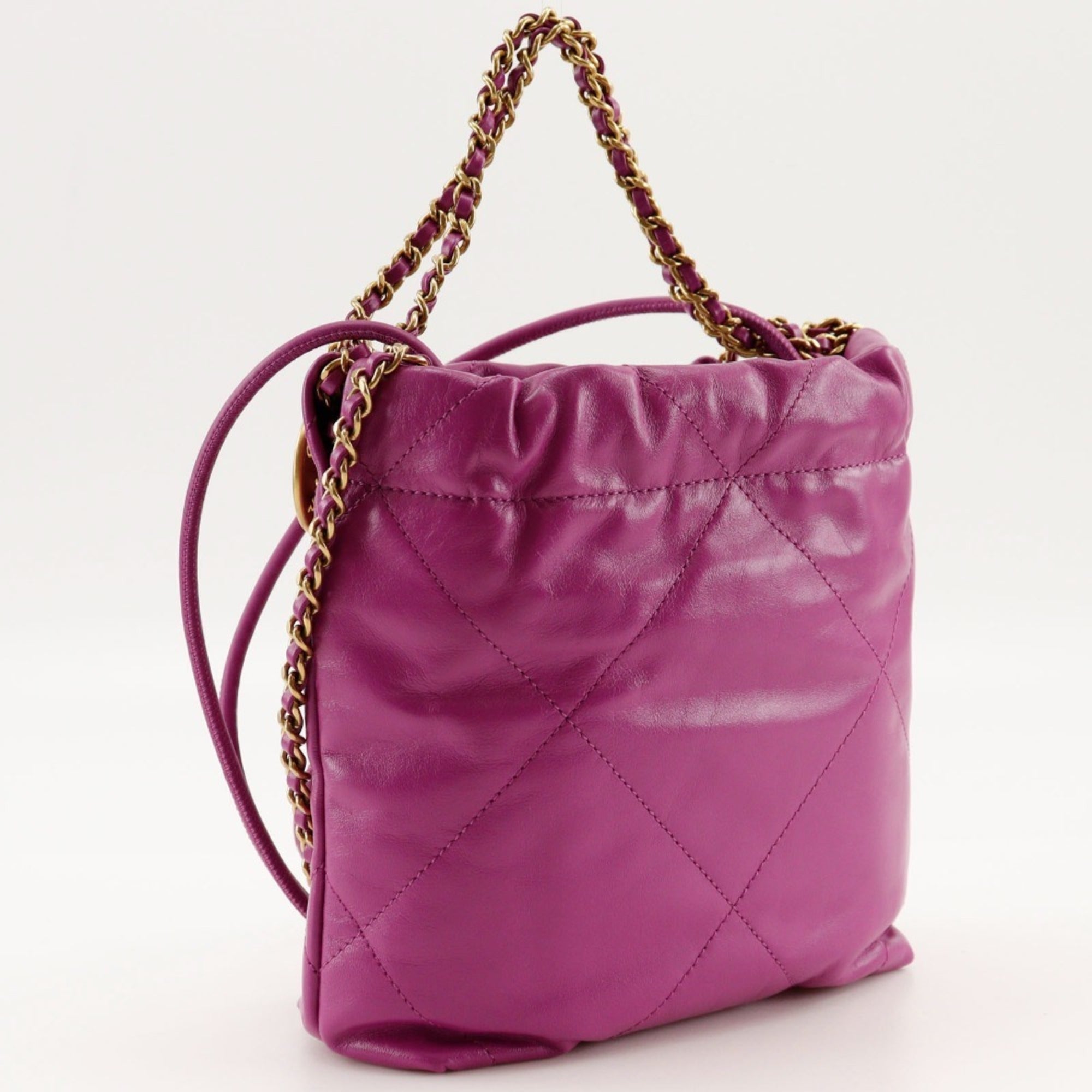 Chanel Purple Leather Handbag Shoulder Bag