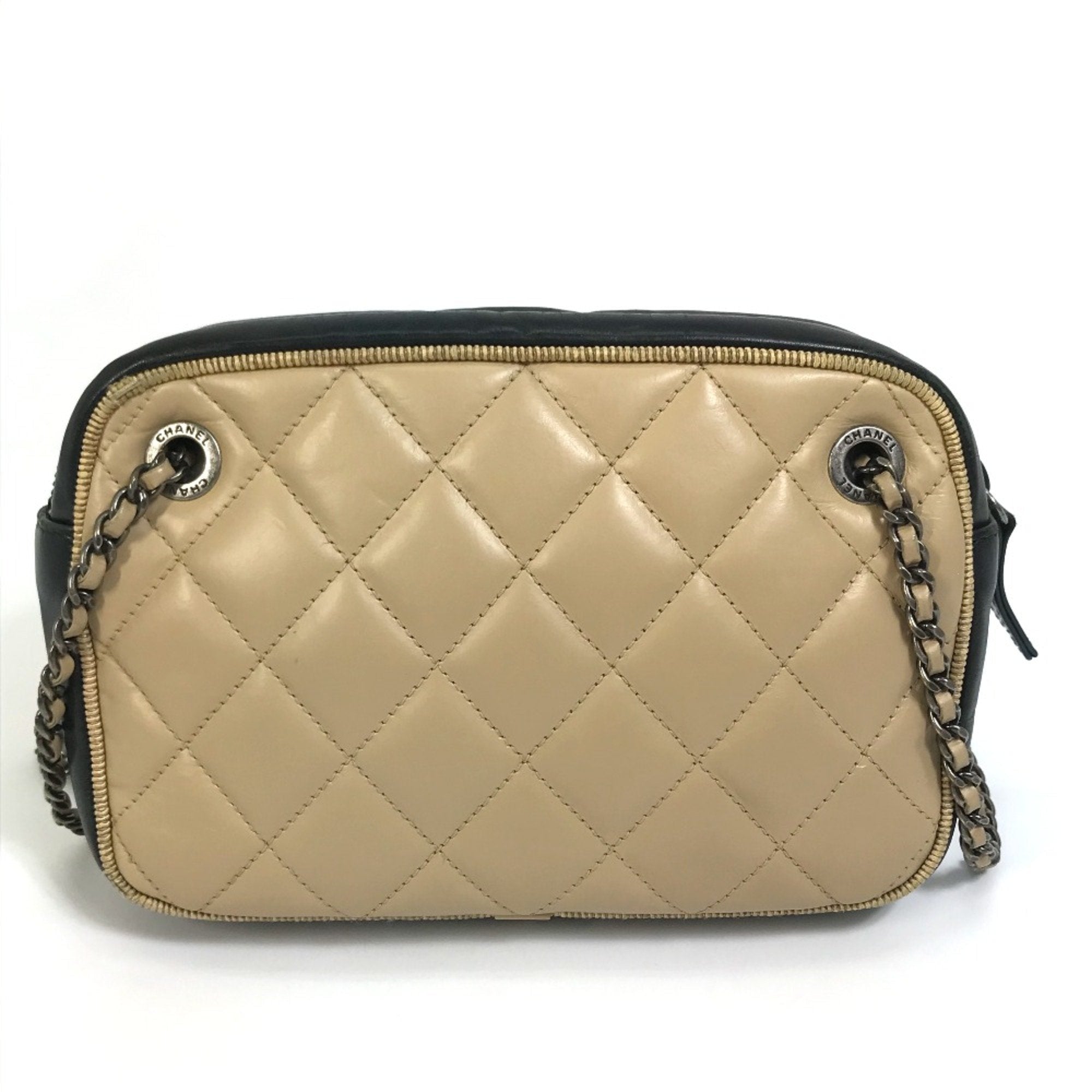 Chanel Beige Leather Shoulder Bag