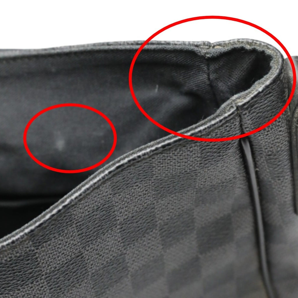 Louis Vuitton Damier Graphite Black Leather Shoulder Bag