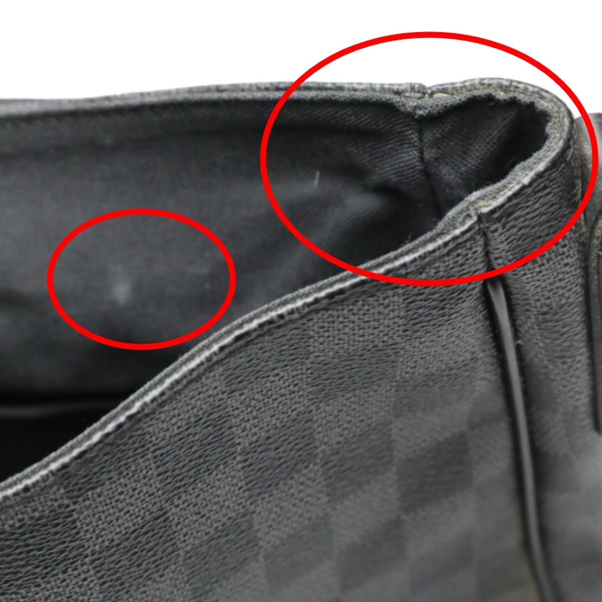 Louis Vuitton Damier Graphite Black Leather Shoulder Bag