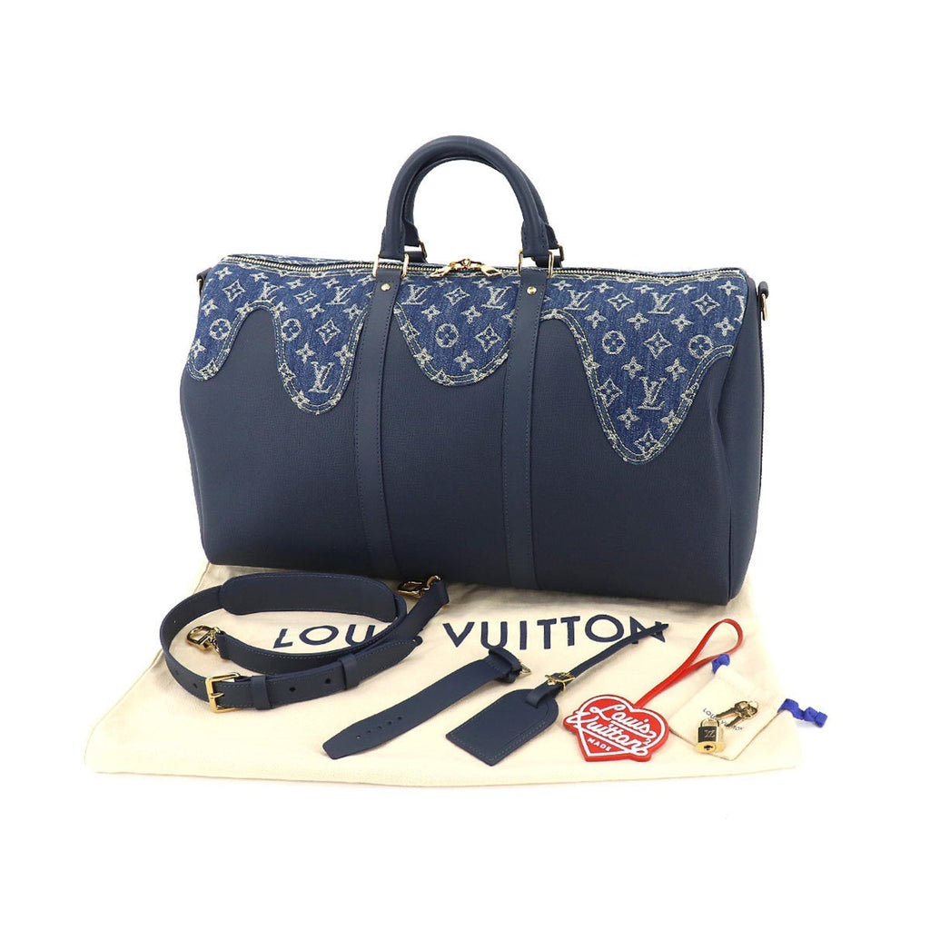 Louis Vuitton Monogram Denim Keepall Bandouliere 50 2way Boston Shoulder Bag NIGO M45975 RFID