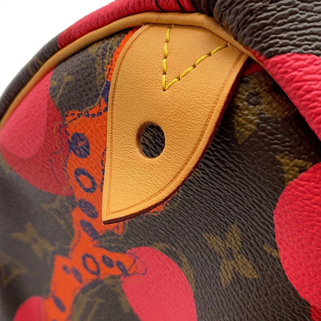 Louis Vuitton Monogram Ramages Red Color Monogram Ramages Boston Bag Handbag