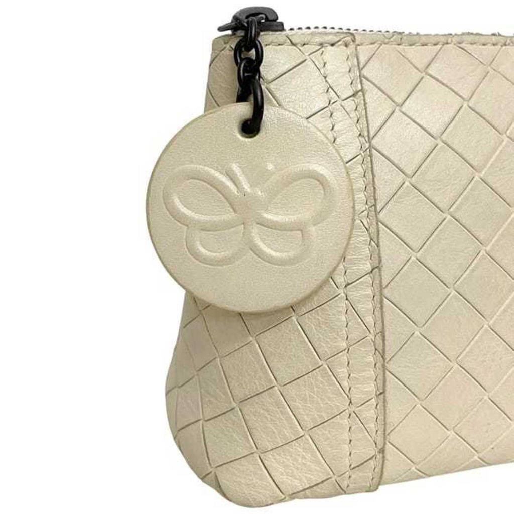 Bottega Veneta White Leather Pouch