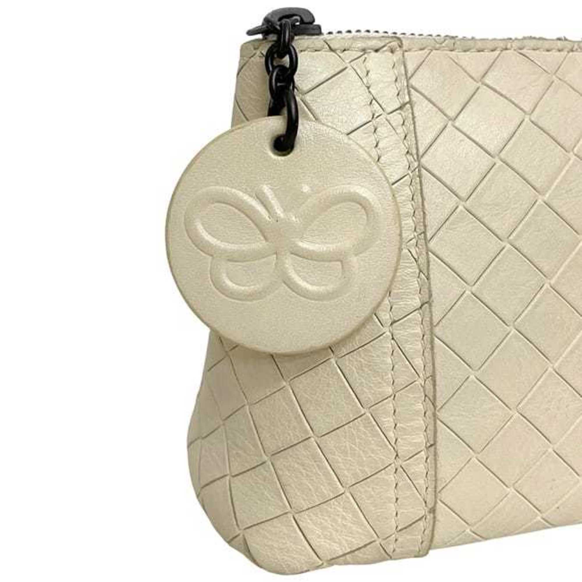 Bottega Veneta White Leather Pouch
