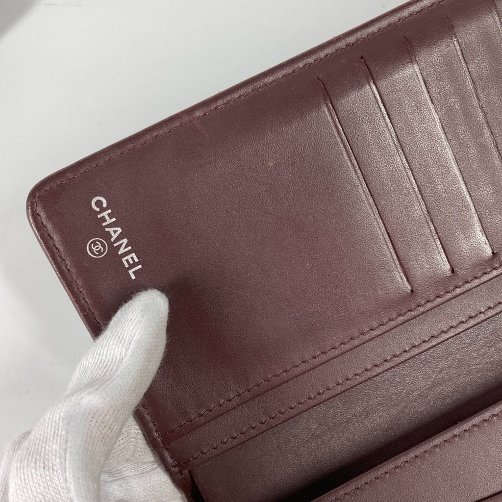 Chanel Black Leather Long Wallet (Bi-Fold)