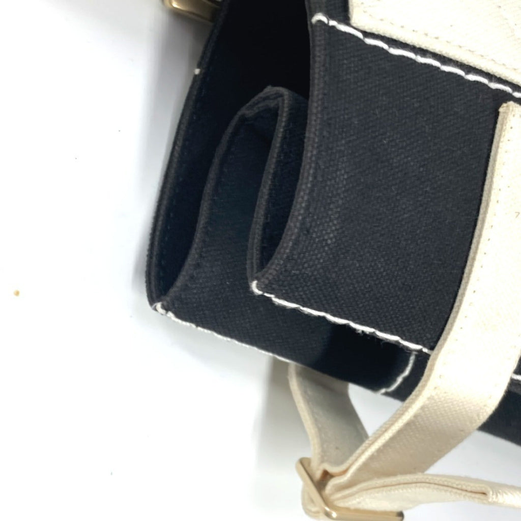 Chanel Black White Canvas Shoulder Bag Tote Bag