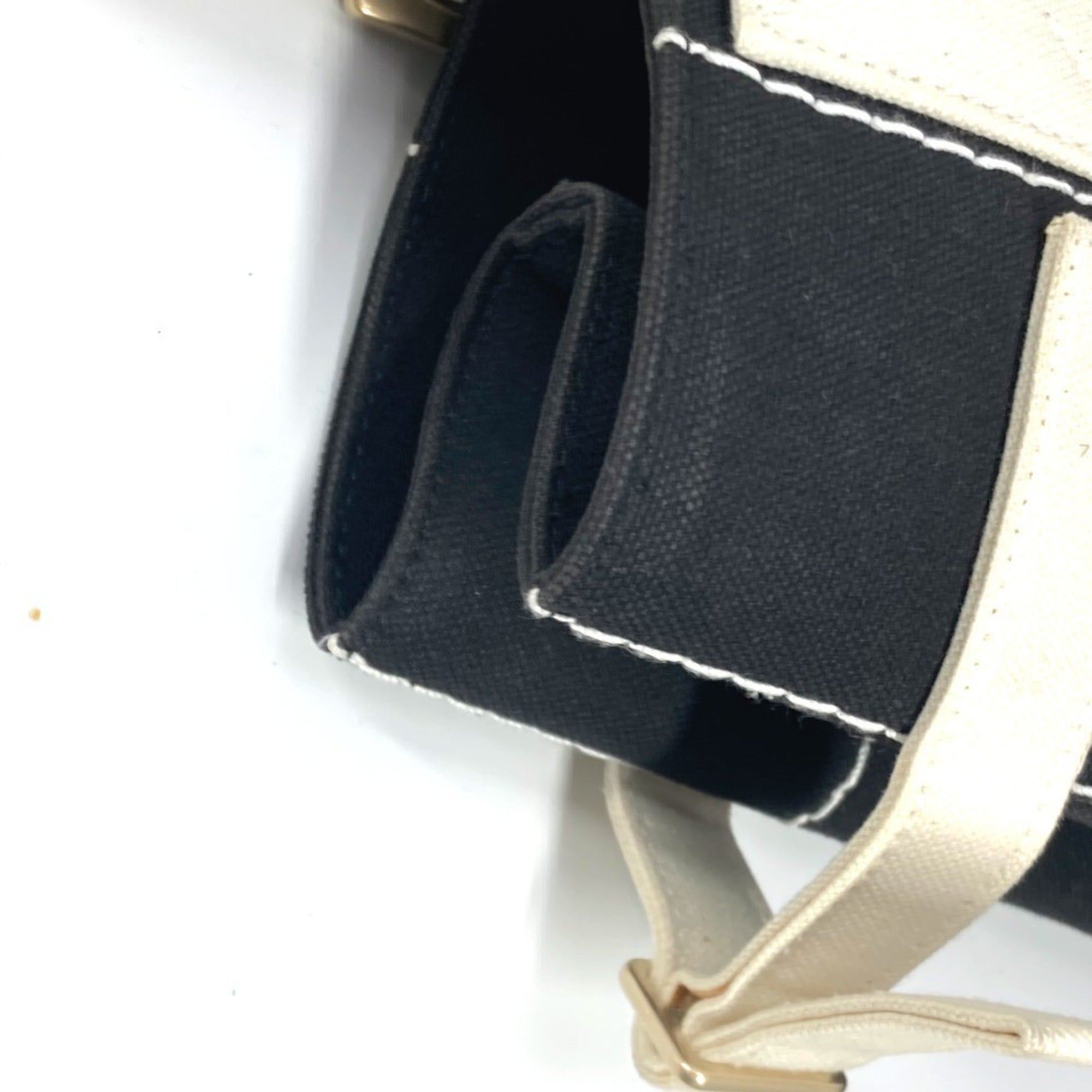 Chanel Black White Canvas Shoulder Bag Tote Bag