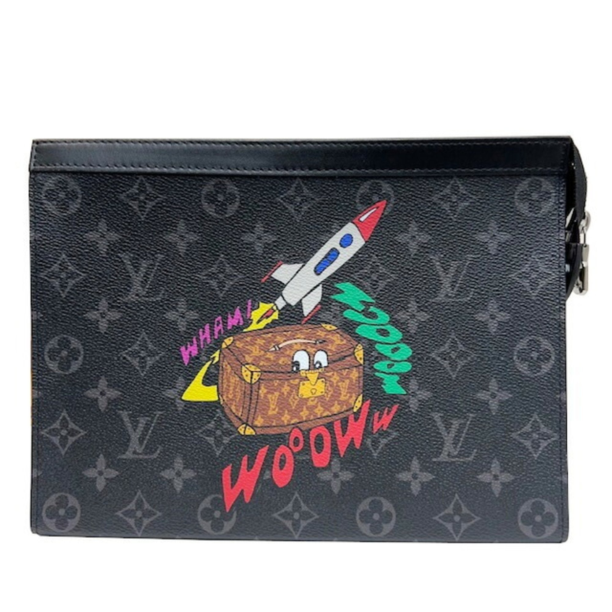 Louis Vuitton LV M80914 Pochette Voyage MM Clutch Bag 1:1 Rep Monogram Eclipse Men's