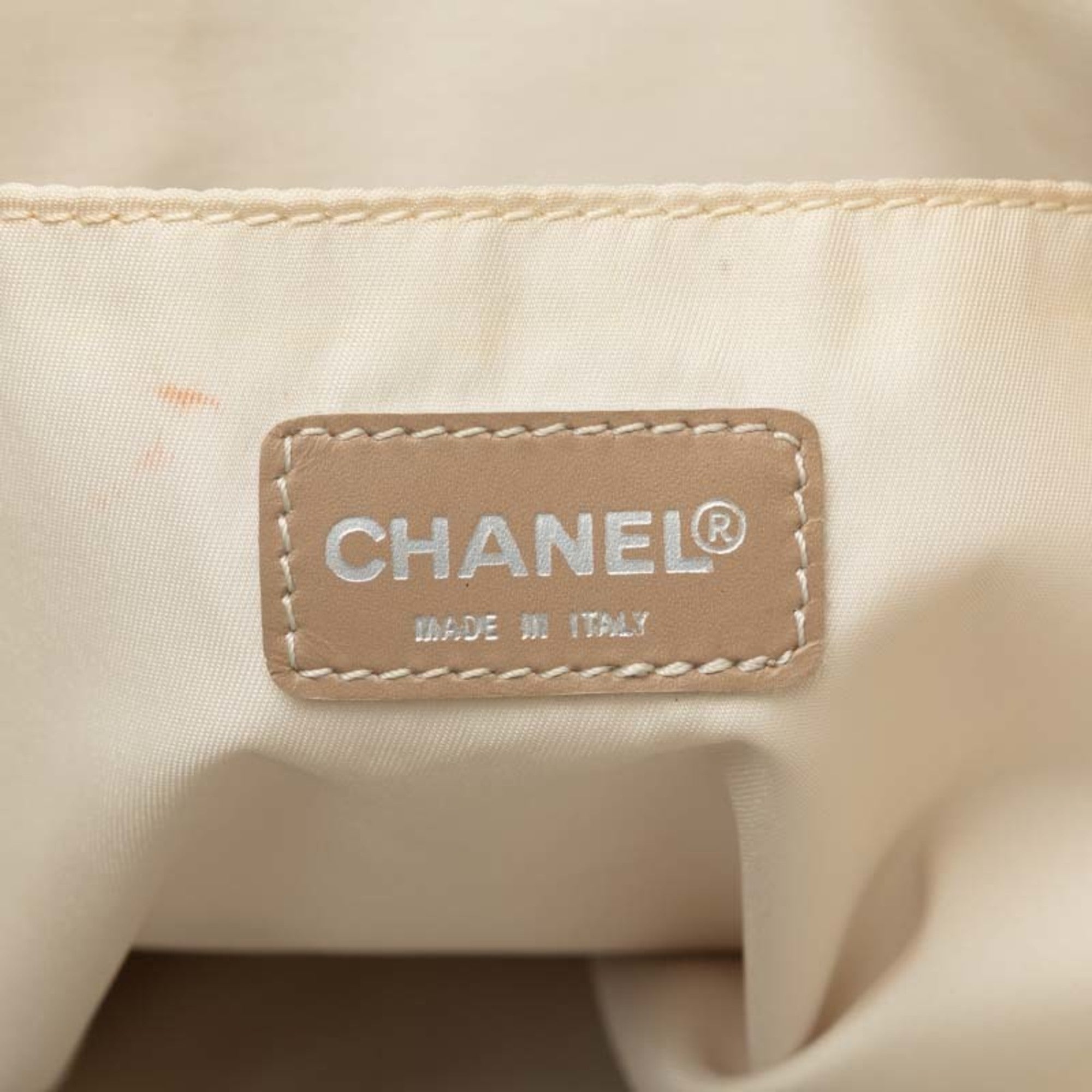 Chanel Beige Canvas Leather Briefcase Handbag