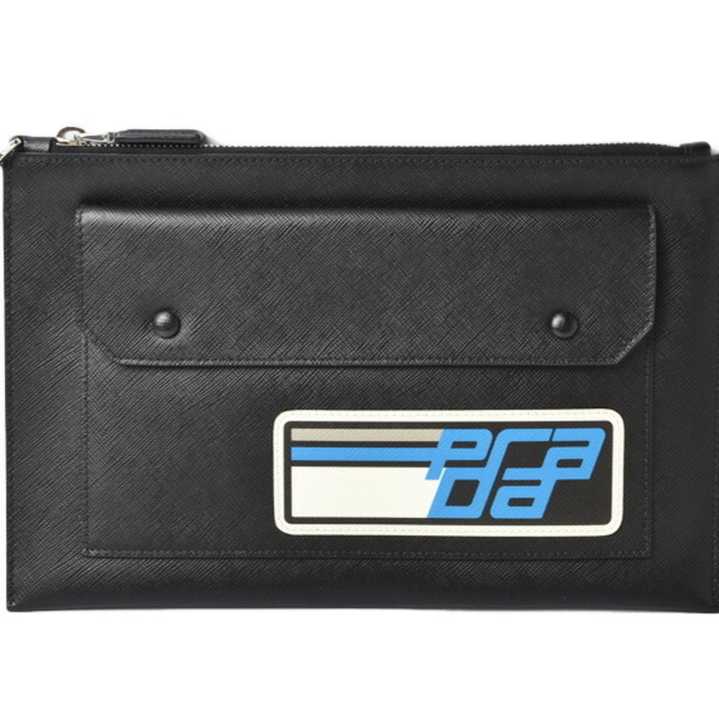 Prada Black Saffiano Clutch Bag Pouch