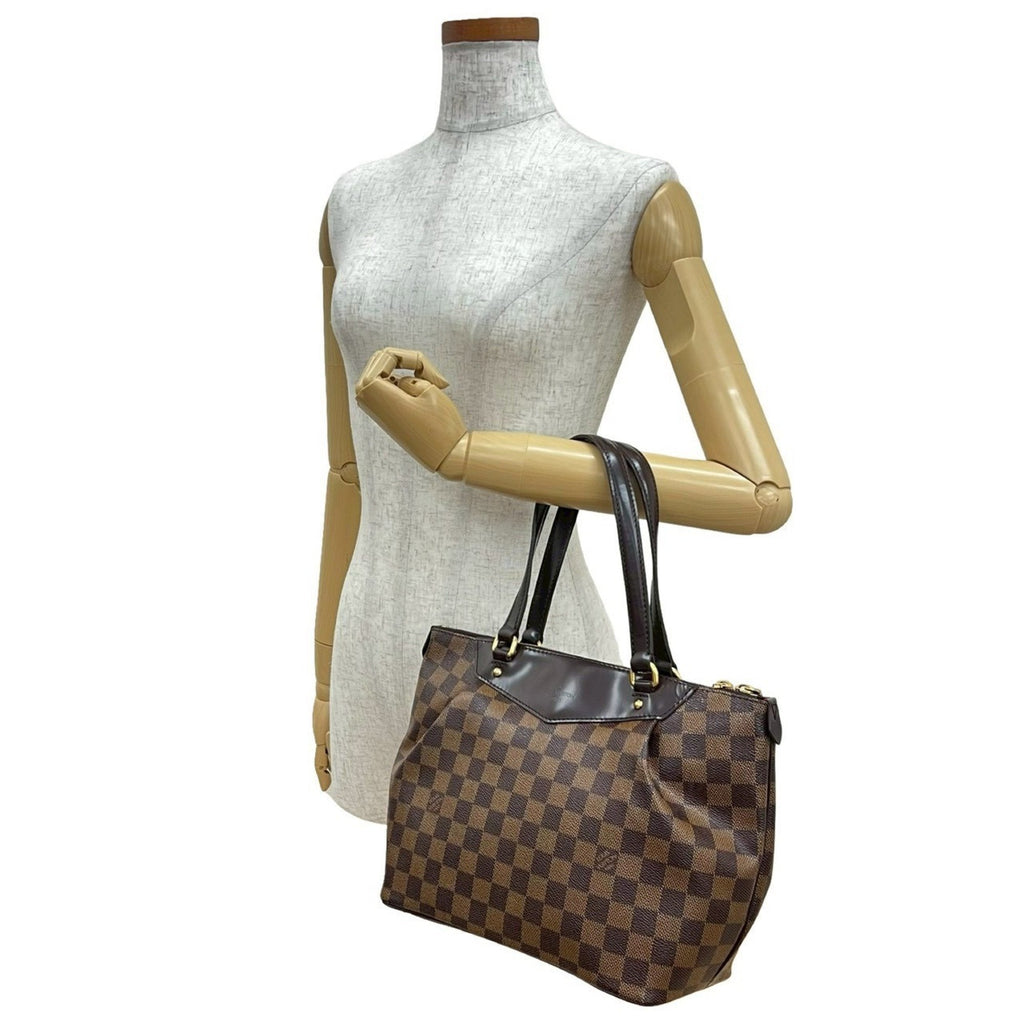 Louis Vuitton Brown Leather Pvc Handbag Tote Bag