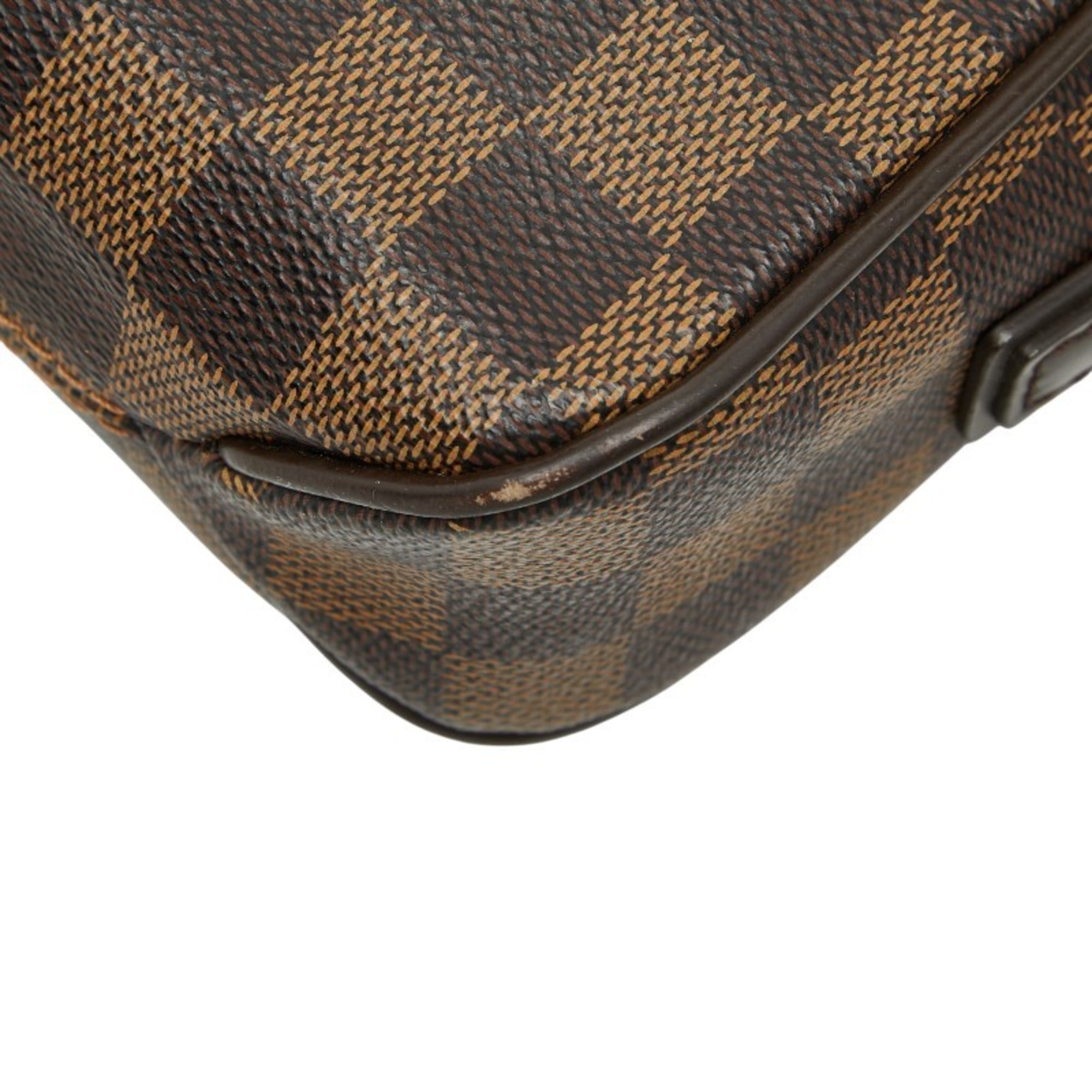 Louis Vuitton Brown Damier Canvas Pvc Leather Clutch Bag Pochette