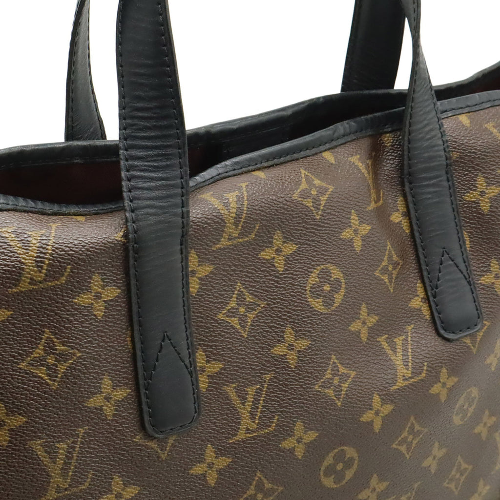 Louis Vuitton Black Brown Monogram Macassar Monogram Pvc Coated Canvas Leather Shoulder Bag Tote Bag