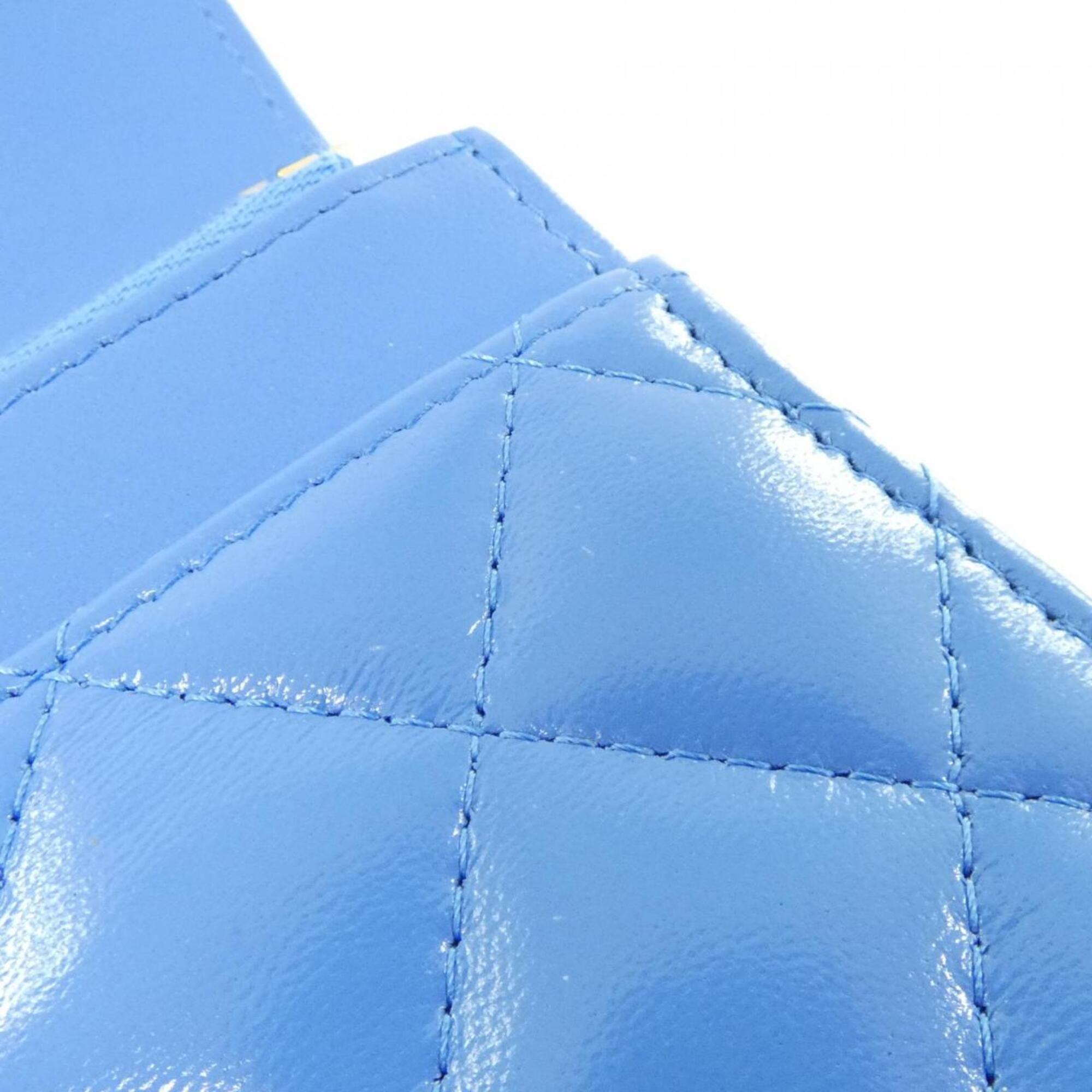 Chanel Blue Leather Chain/Shoulder Wallet