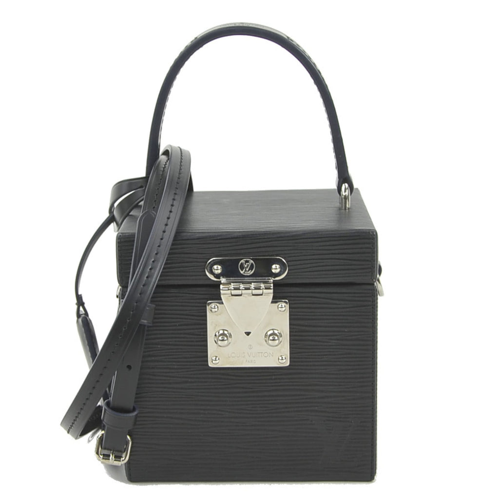 Louis Vuitton Noir Epi Leather Shoulder Bag Vanity Bag