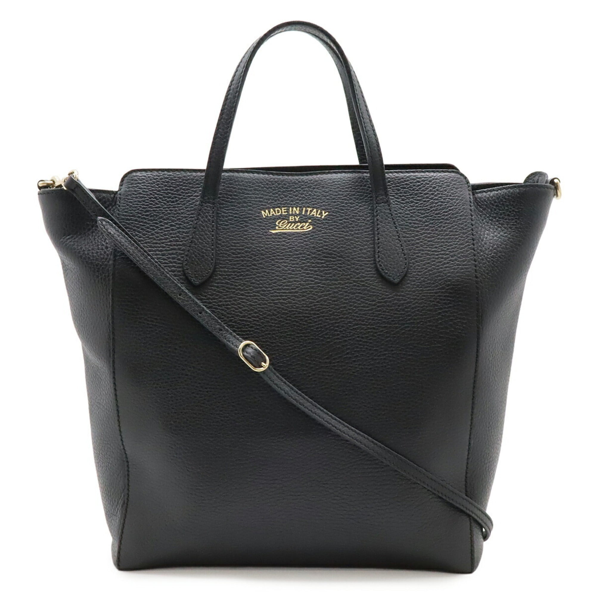 Gucci Black Leather Shoulder Bag Tote Bag (Pre-Owned)