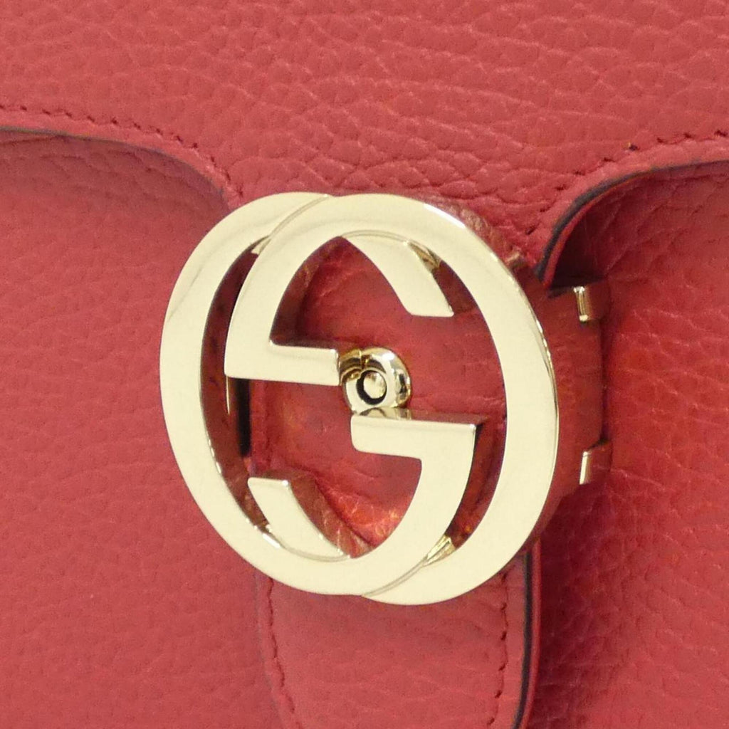 Gucci Red Color Leather Shoulder Bag (Pre-Owned)