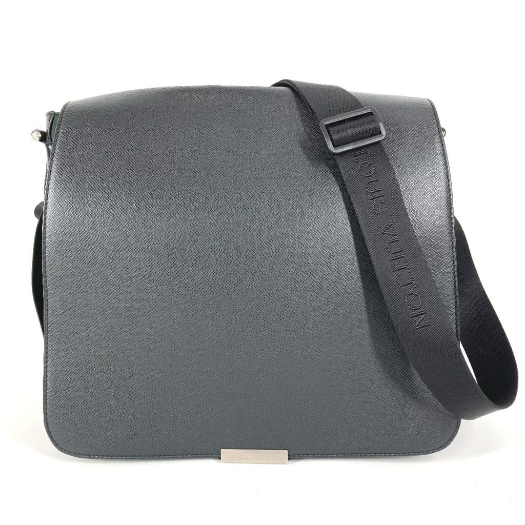 Louis Vuitton Ardoise Black Khaki Taiga Leather Nylon Leather Messenger Bag Shoulder Bag