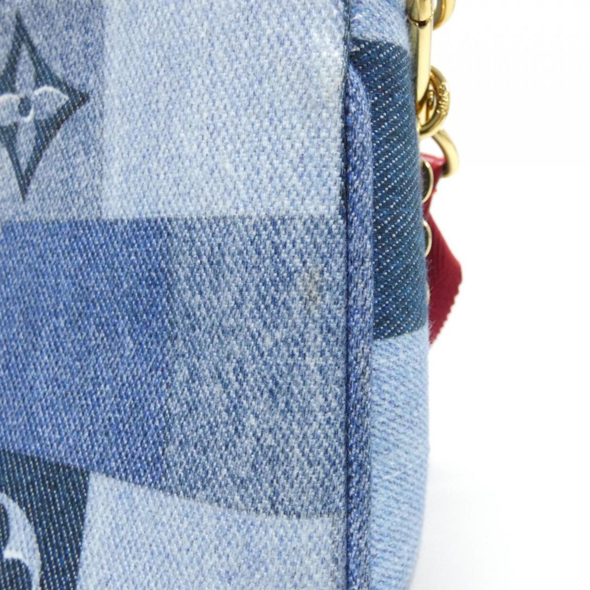 Louis Vuitton Blue Rouge Canvas Pochette Pouch Shoulder Bag