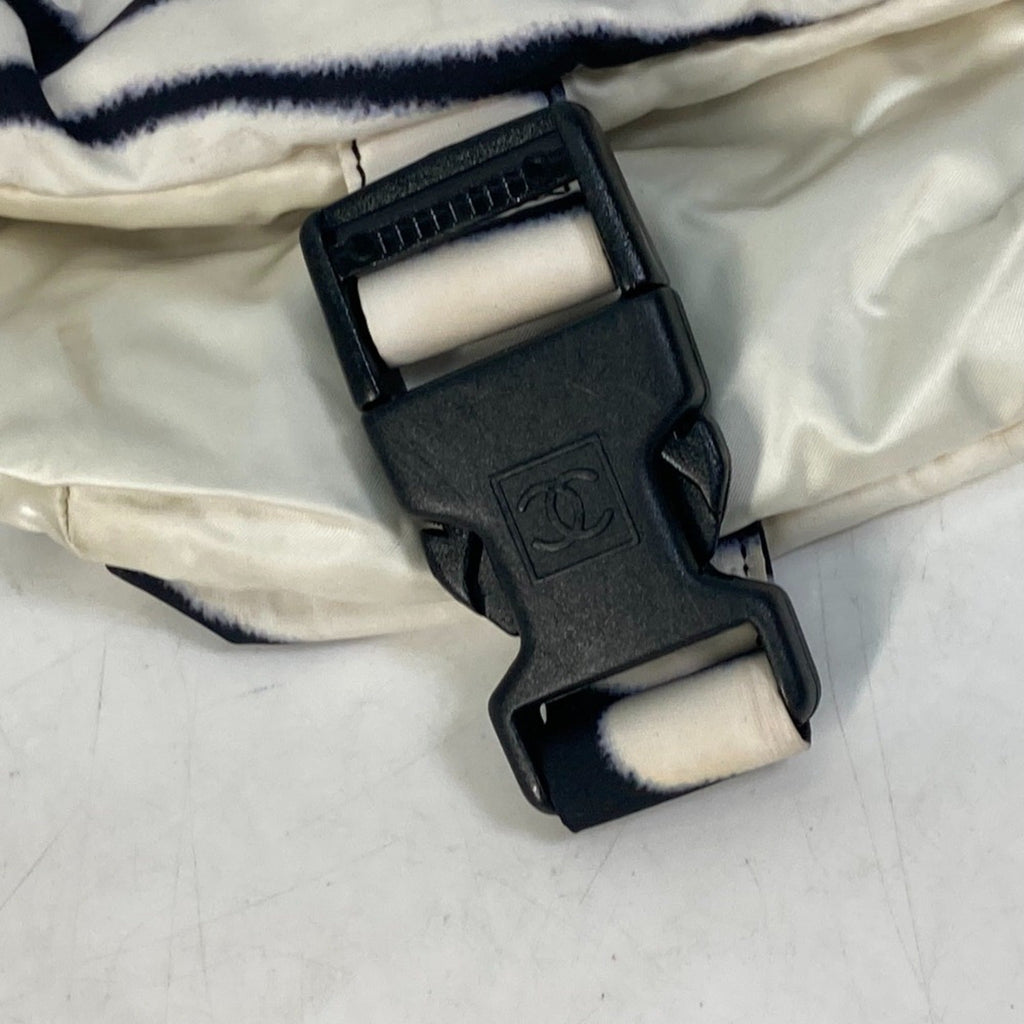 Chanel Sport Black White Nylon Messenger Bag Shoulder Bag