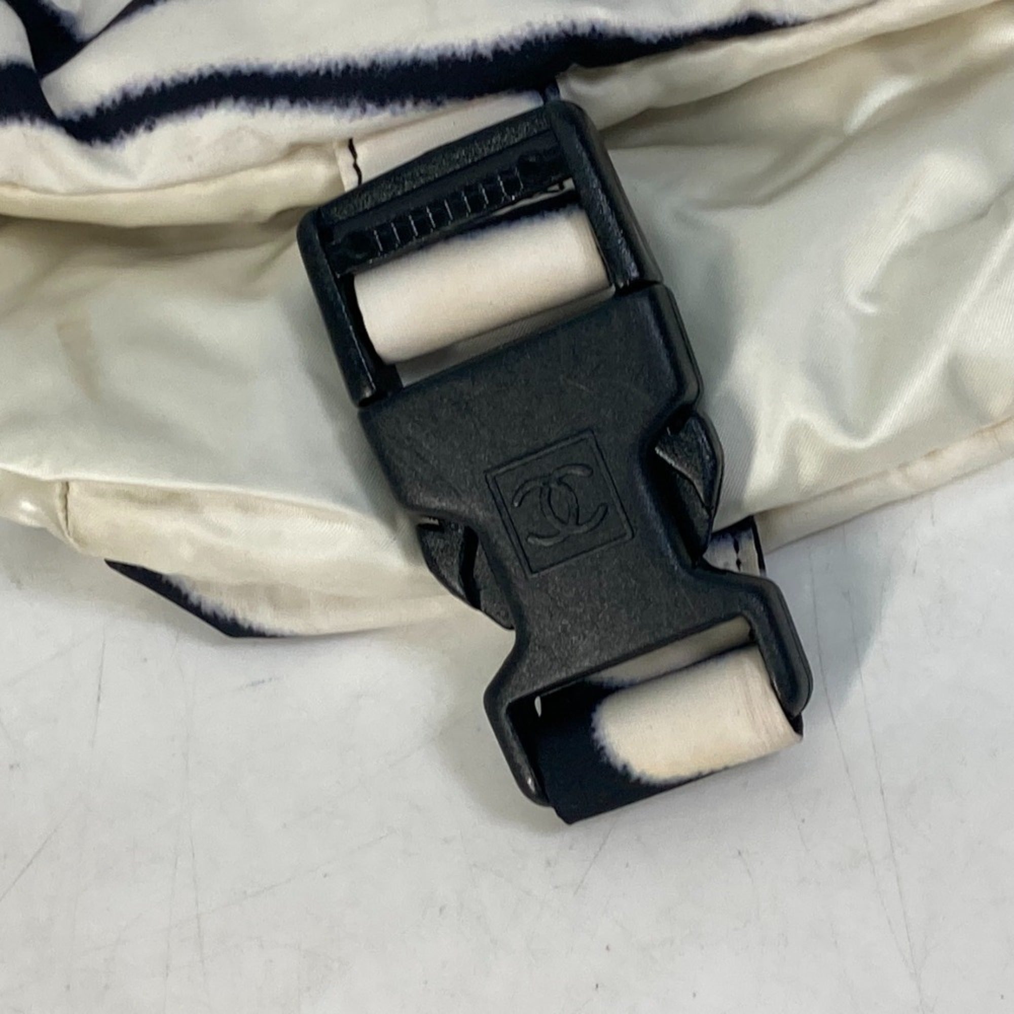 Chanel Sport Black White Nylon Messenger Bag Shoulder Bag