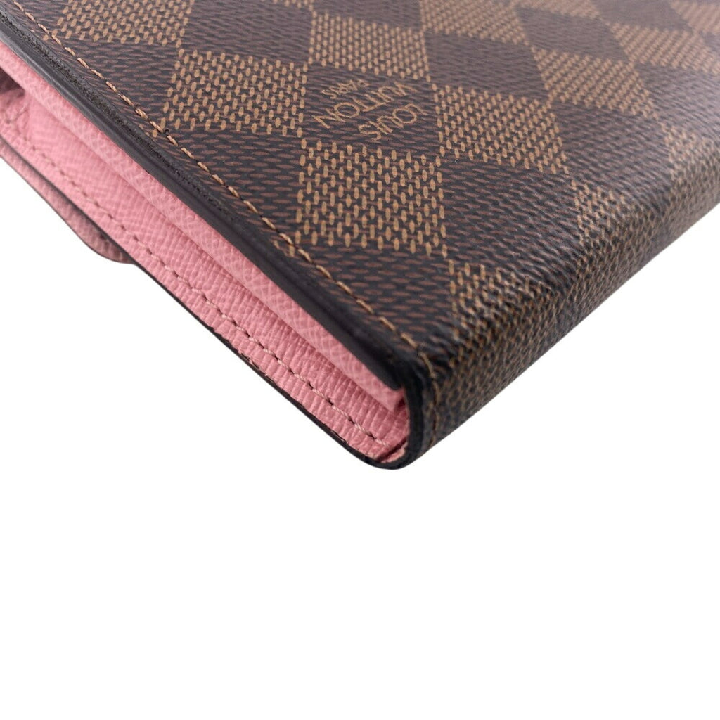 Louis Vuitton Damier Brown Rose Ballerine Leather Long Wallet