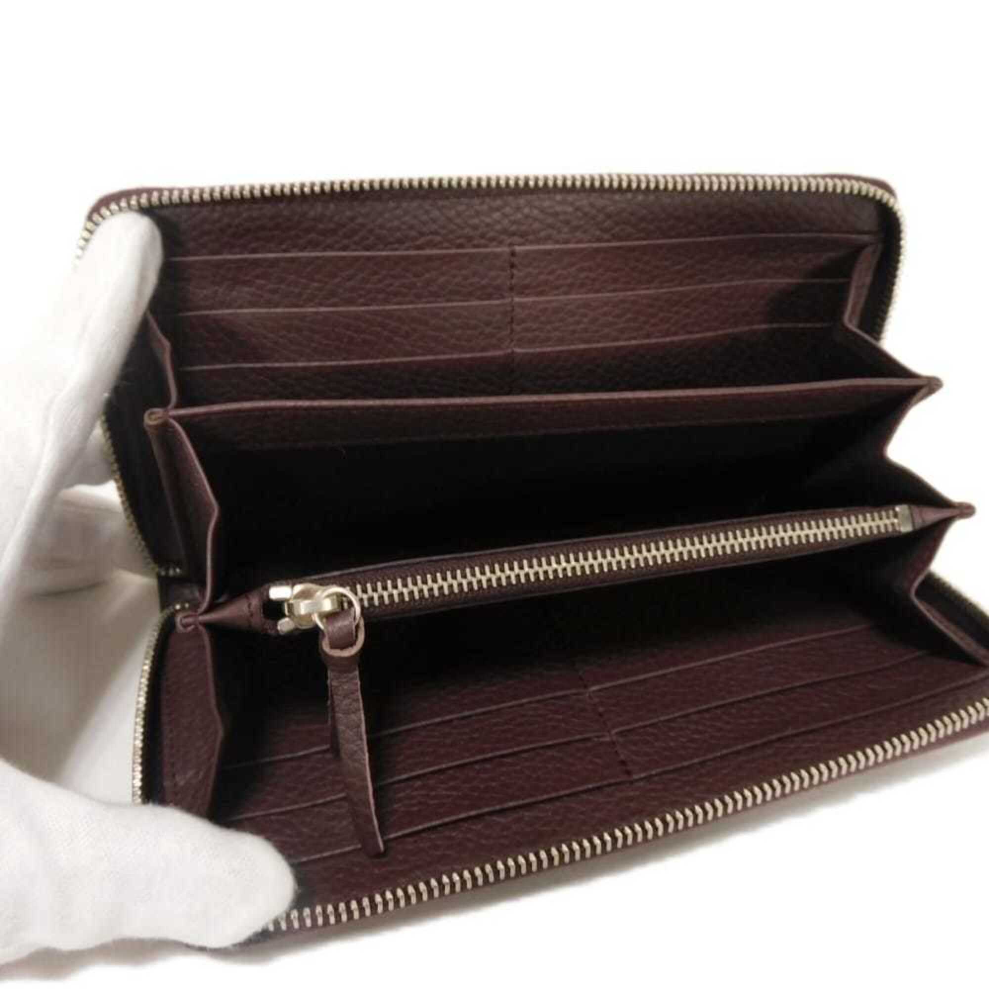Balenciaga Bordeaux Leather Long Wallet (Bi-Fold)