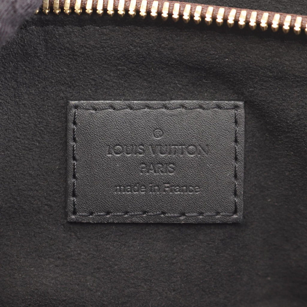 Louis Vuitton Black Brown Noir Pvc Coated Canvas Leather Tote Bag