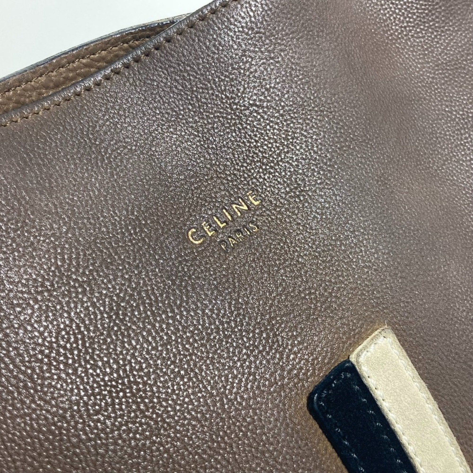 Celine Brown Leather Shoulder Bag