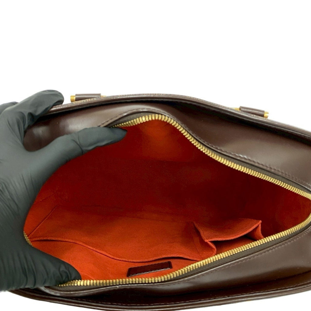 Louis Vuitton Brown Leather Pvc Boston Bag Handbag