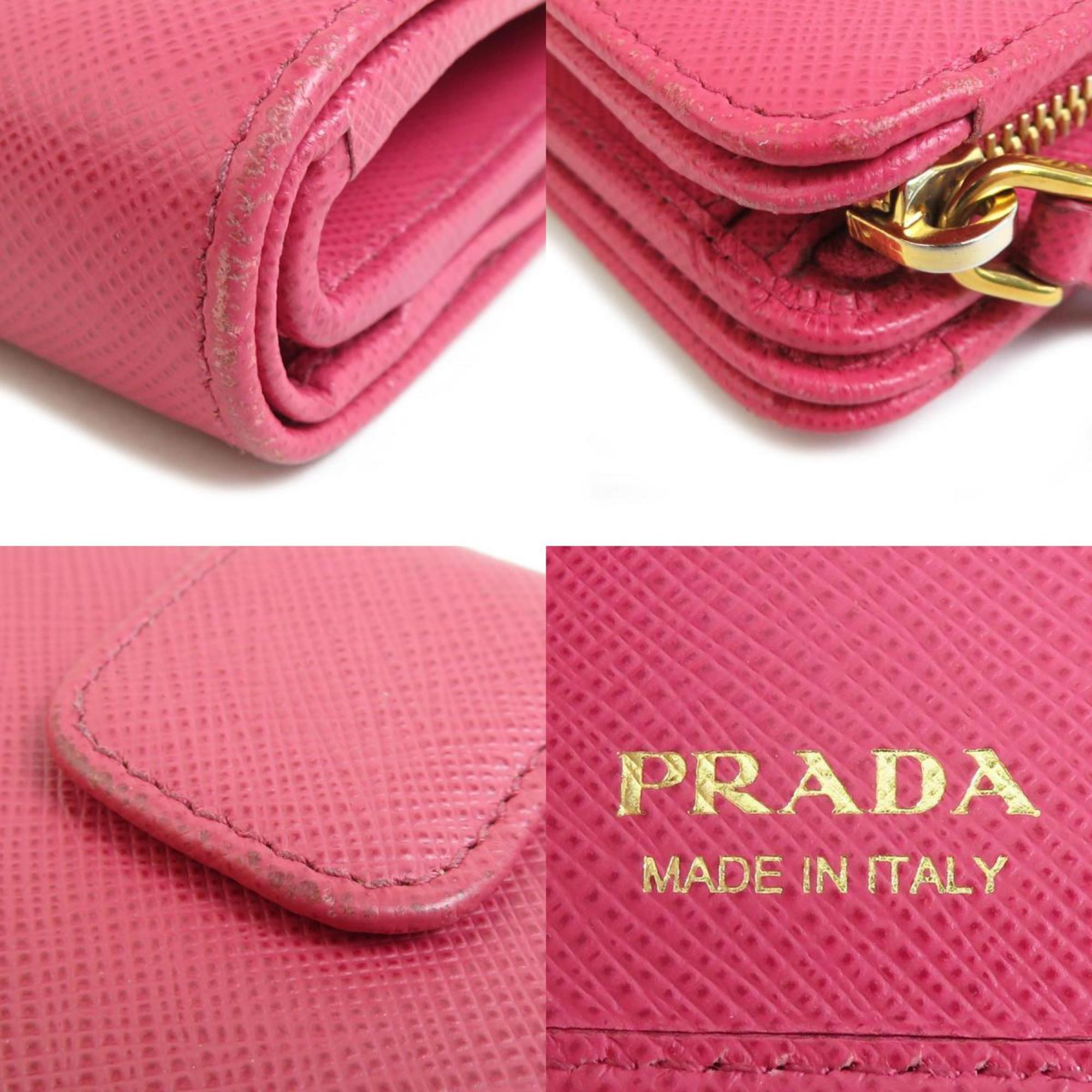 Prada Pink Leather Wallet (Bi-Fold)