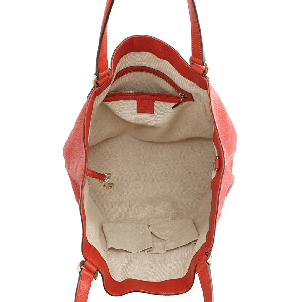 Gucci Champagne Gold Orange Leather Handbag Tote Bag (Pre-Owned)