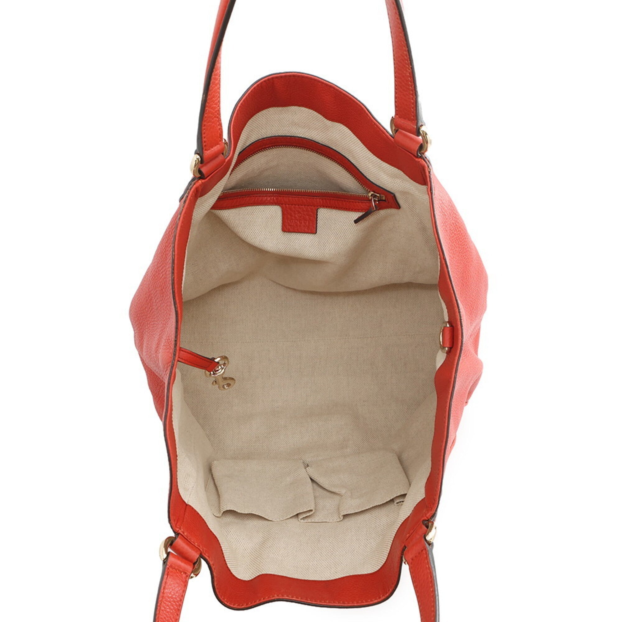 Gucci Champagne Gold Orange Leather Handbag Tote Bag (Pre-Owned)