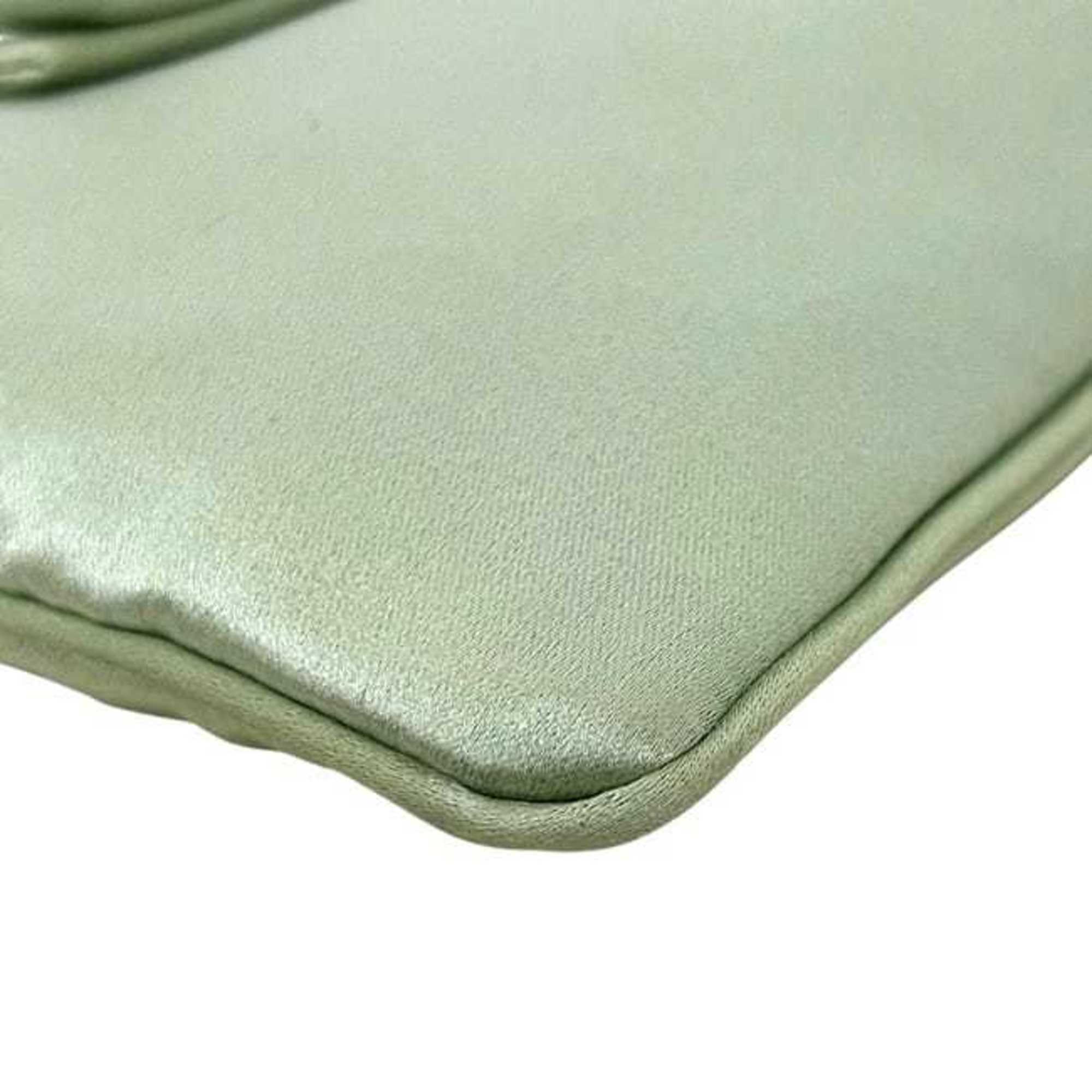Prada Light Green Satin Pouch