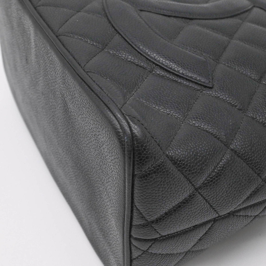 Chanel Black Grained Calfskin Handbag Tote Bag