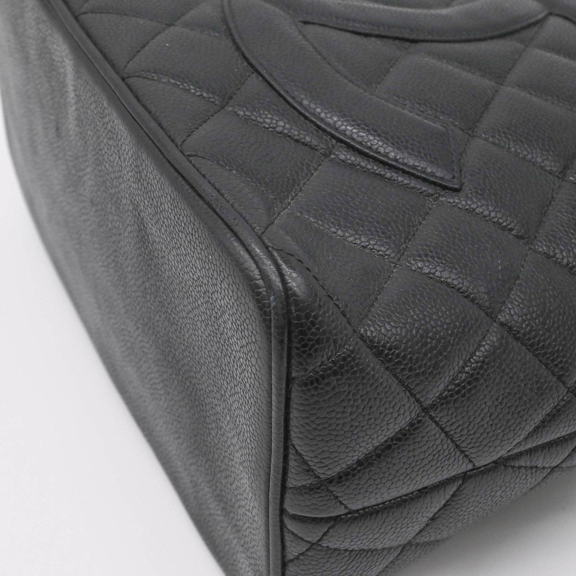 Chanel Black Grained Calfskin Handbag Tote Bag
