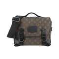 Louis Vuitton Black Brown Coated Canvas Shoulder Bag