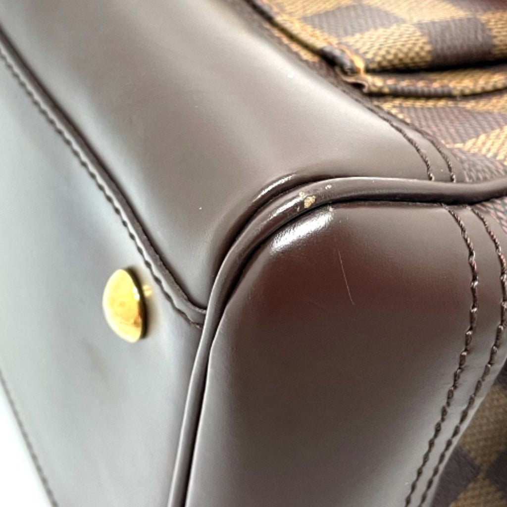 Louis Vuitton Damier Brown Ebene Damier Canvas Leather Handbag
