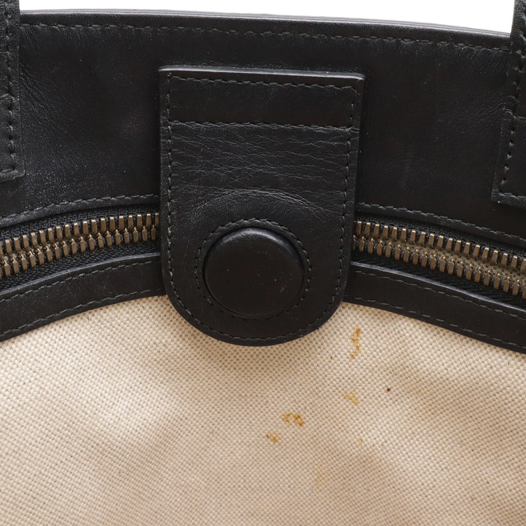 Gucci Beige Black Khaki Gg Supreme Leather Shoulder Bag Tote Bag (Pre-Owned)