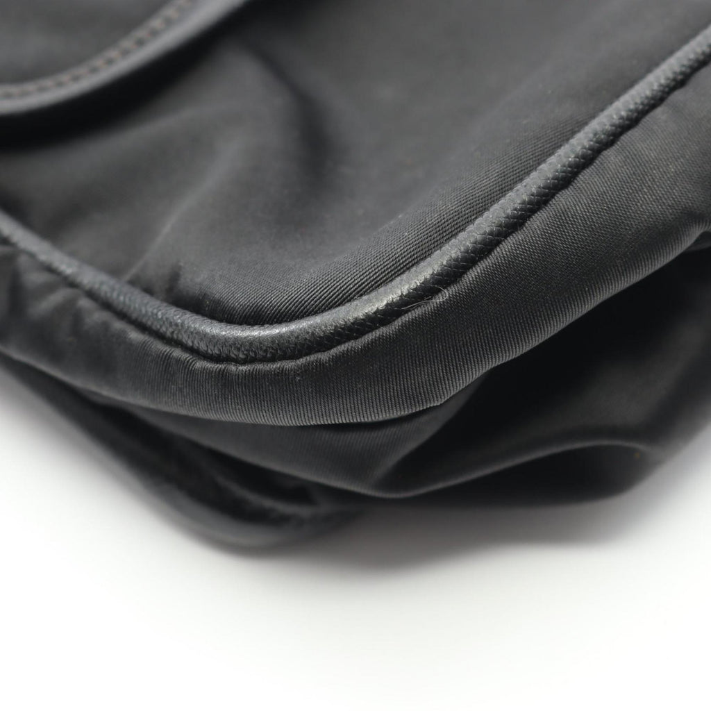 Prada Black Nylon Saffiano Triangle Shoulder Bag