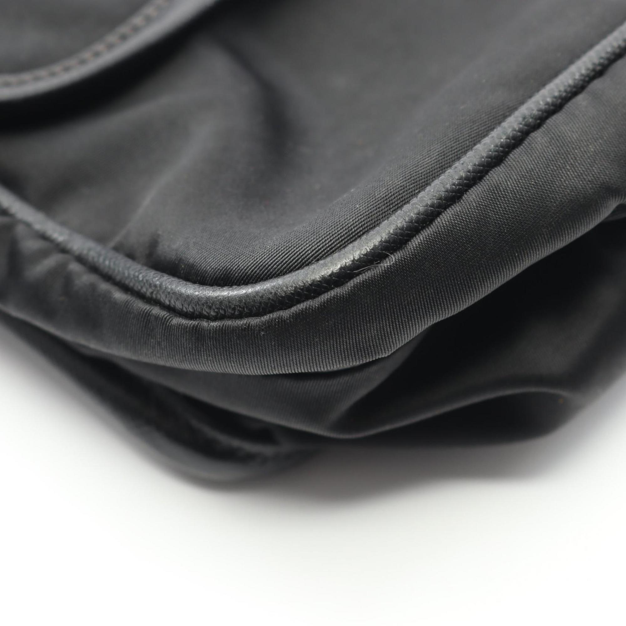 Prada Black Nylon Saffiano Triangle Shoulder Bag