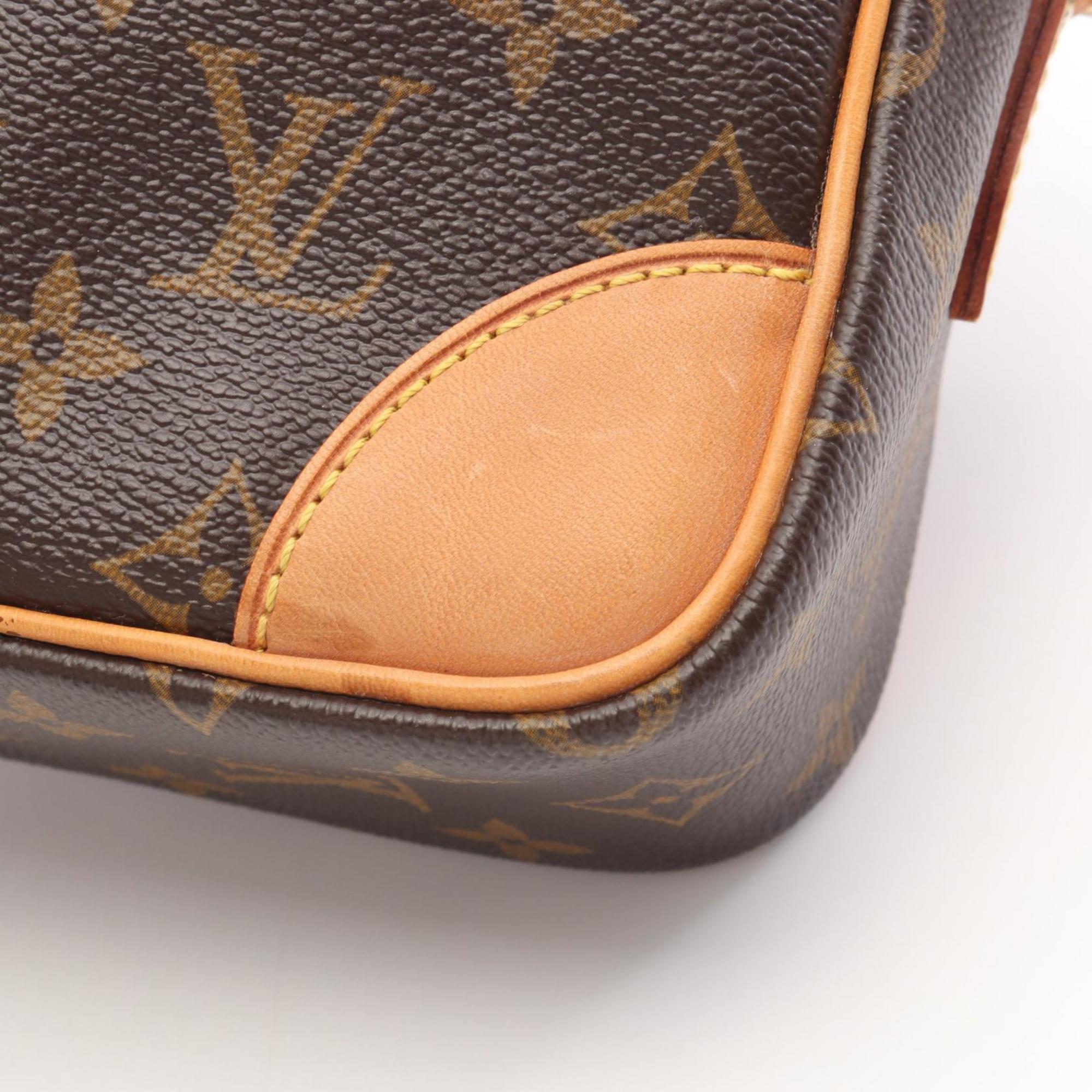 Louis Vuitton Brown Coated Canvas Leather Handbag Shoulder Bag