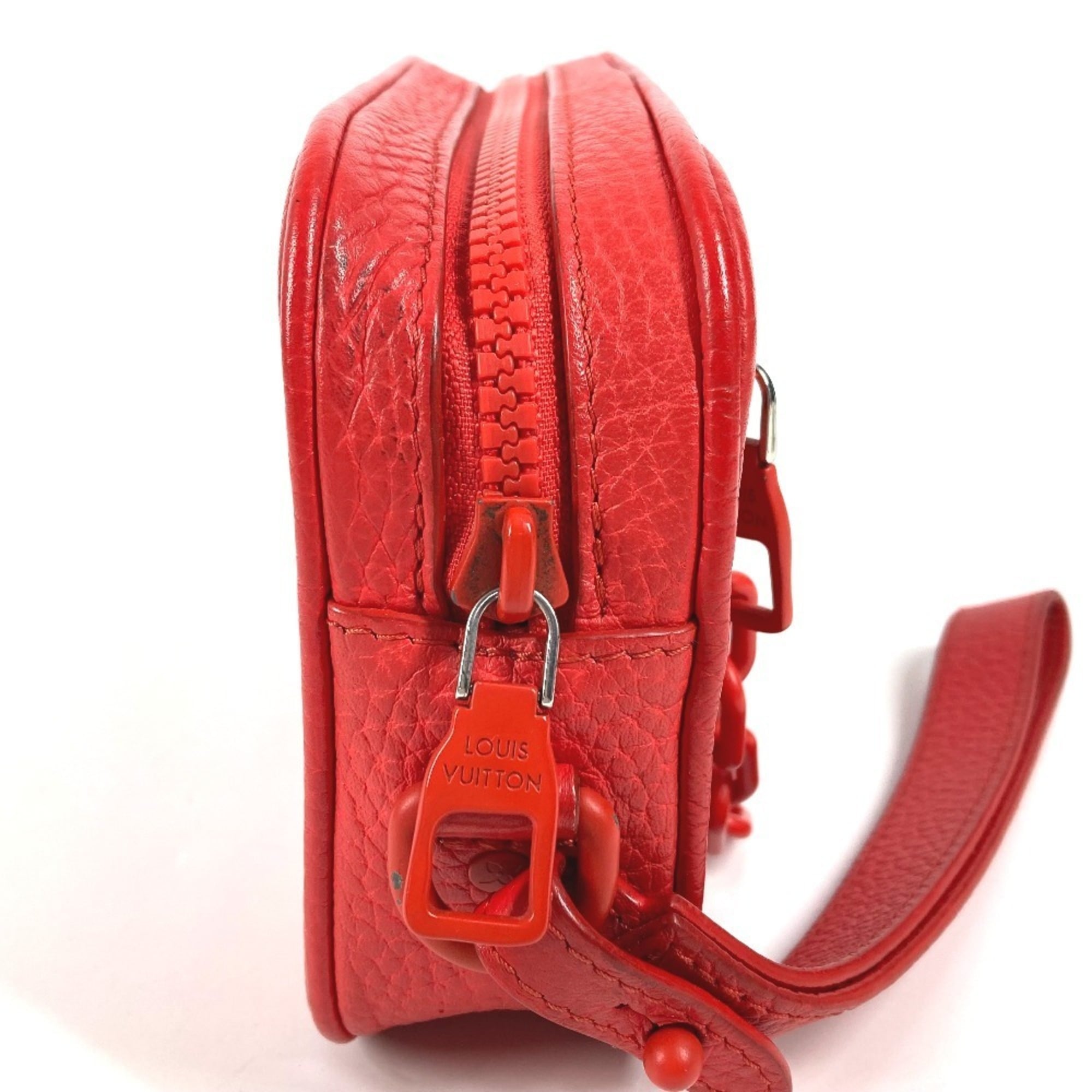 Louis Vuitton Red Color Monogram Empreinte Leather Clutch Bag