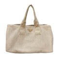 Prada Beige Canvas Tote Bag