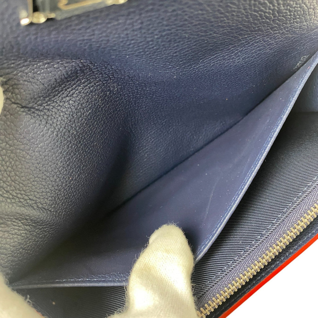 Louis Vuitton Navy Leather Long Wallet
