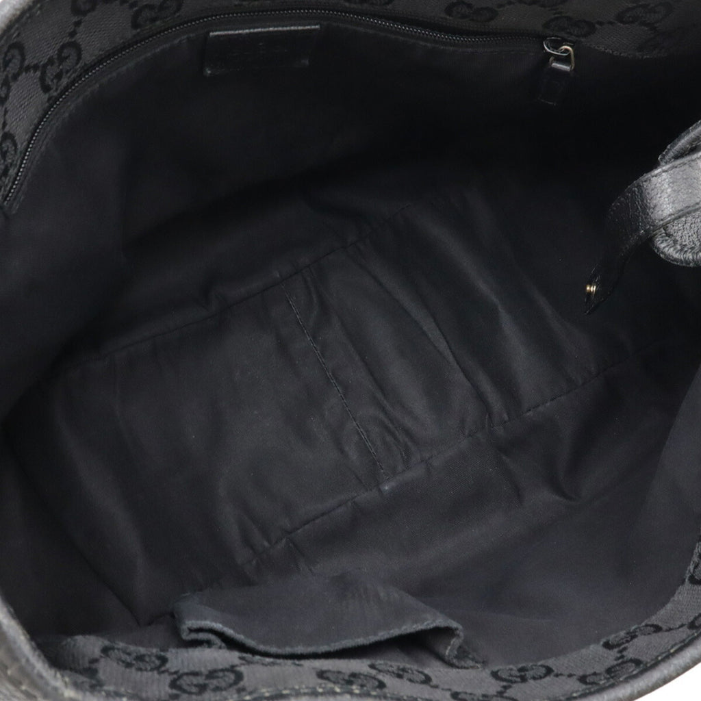 Gucci Abbey Black Leather Shoulder Bag Tote Bag (Pre-Owned)