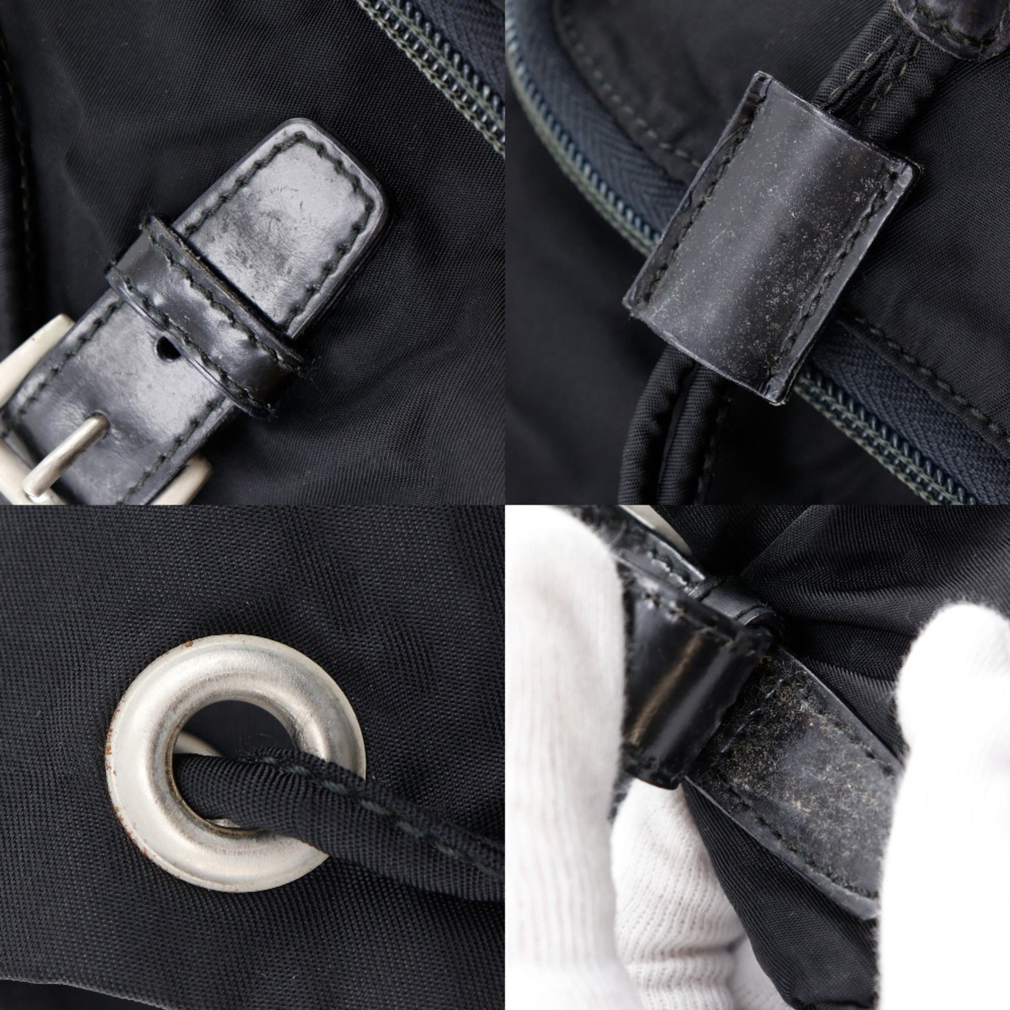 Prada Black Nylon Backpack Tote Bag